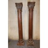 19th C. mahogany pillars