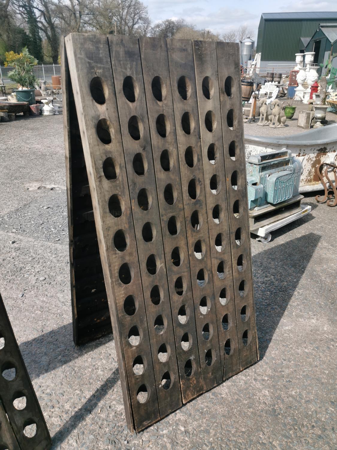 Early 20th C. wooden wine rack.