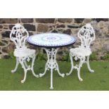 Three piece cast iron garden set