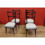 Set of four faux leather upholstered retro style Italian side chairs