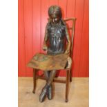 Bronze figurine of a Seated Girl