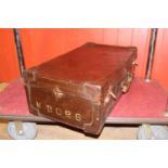 Leather bound military suitcase