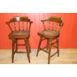 Pair of high smoker's bow stools
