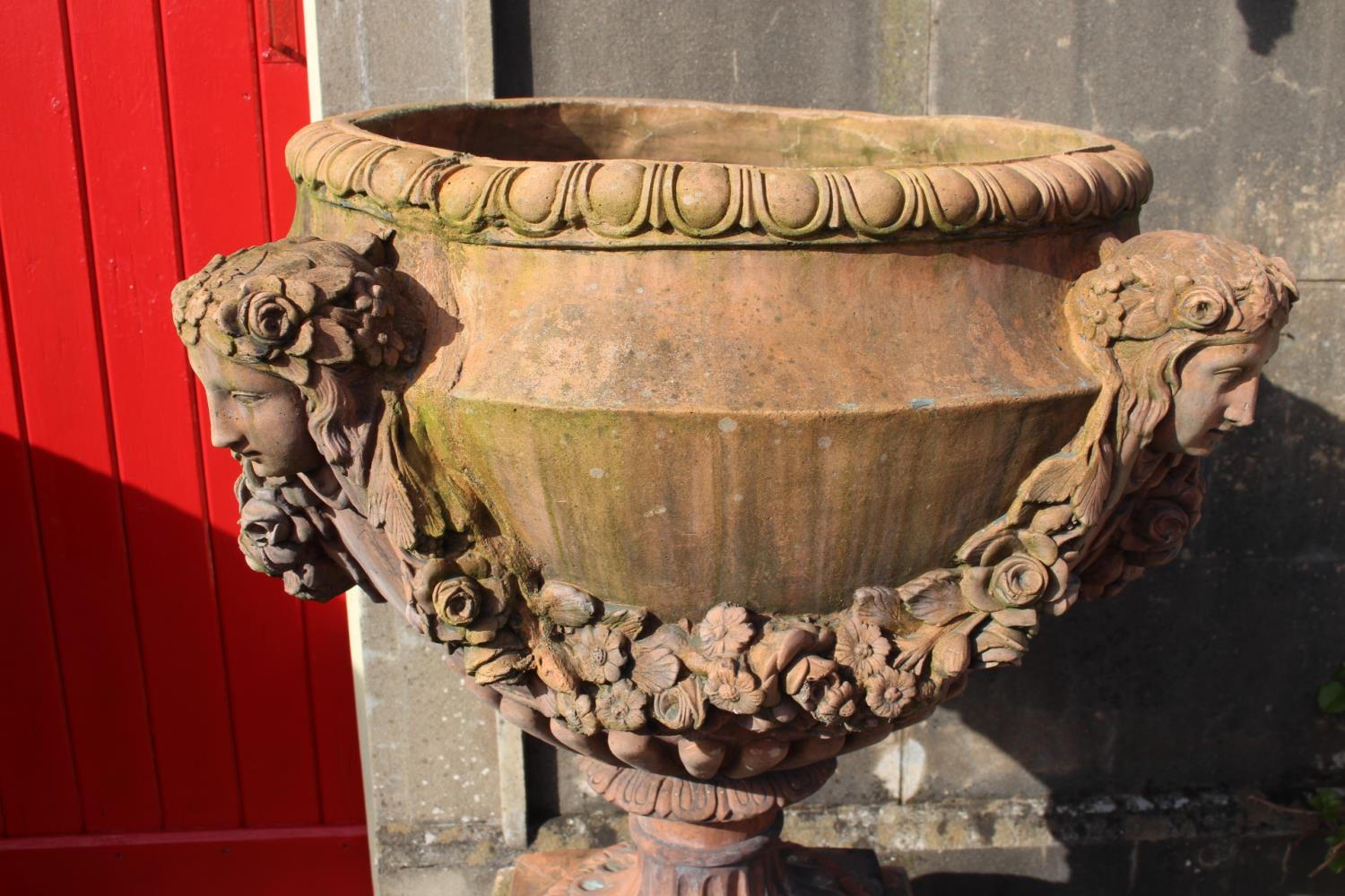 Pair of terracotta urns - Image 3 of 4