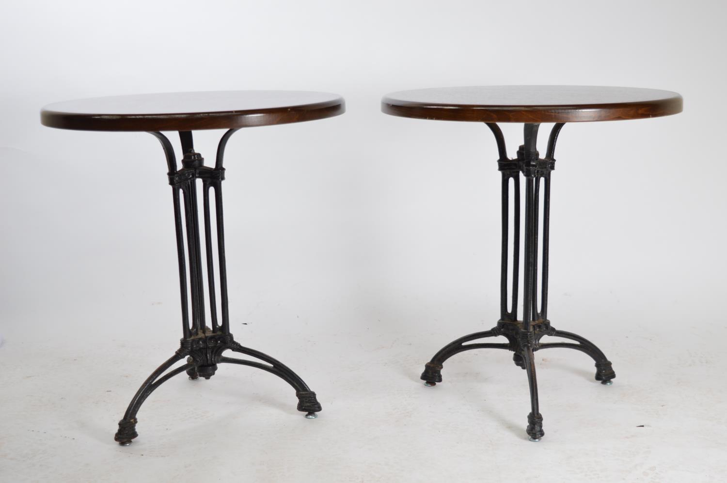 Pair of good quality cast iron pub tables. - Image 2 of 4