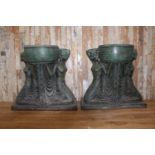 Pair of Bronze urns