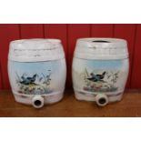 Pair of 19th C. ceramic dispensers