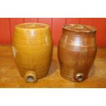 Two 19th C. glazed earthenware one gallon dispensers