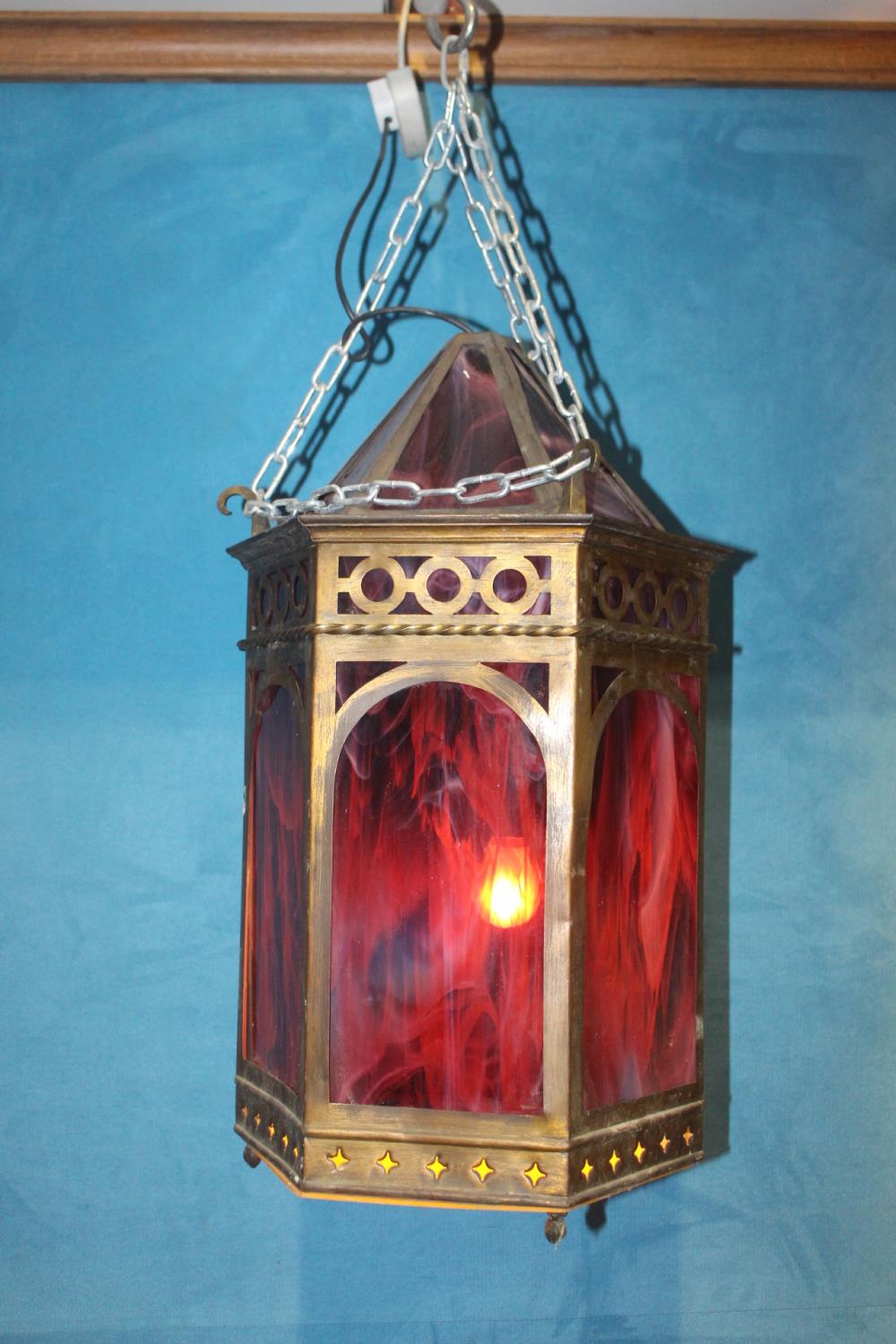 Brass hanging lantern