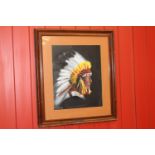 Framed Indian Chief print