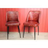 Pair of leather side chairs