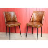 Pair of leather side chairs