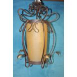 Decorative bronze hanging centre light