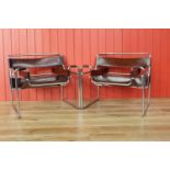 Pair of leather and chrome Director's chairs
