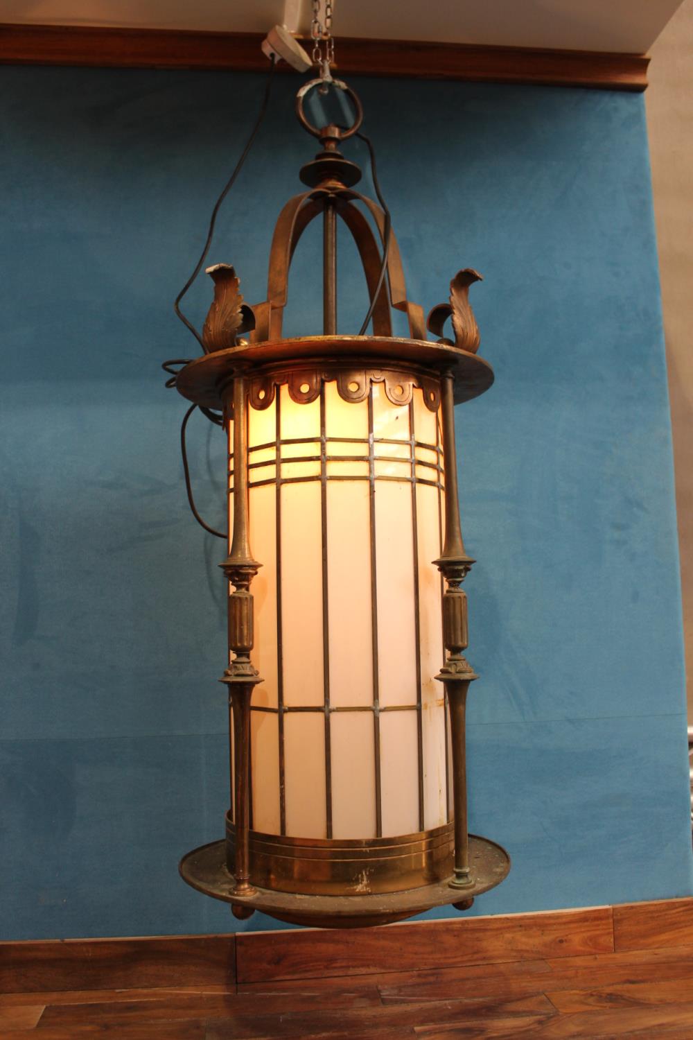 Decorative brass hanging light.