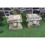 Pair of composition stone bases