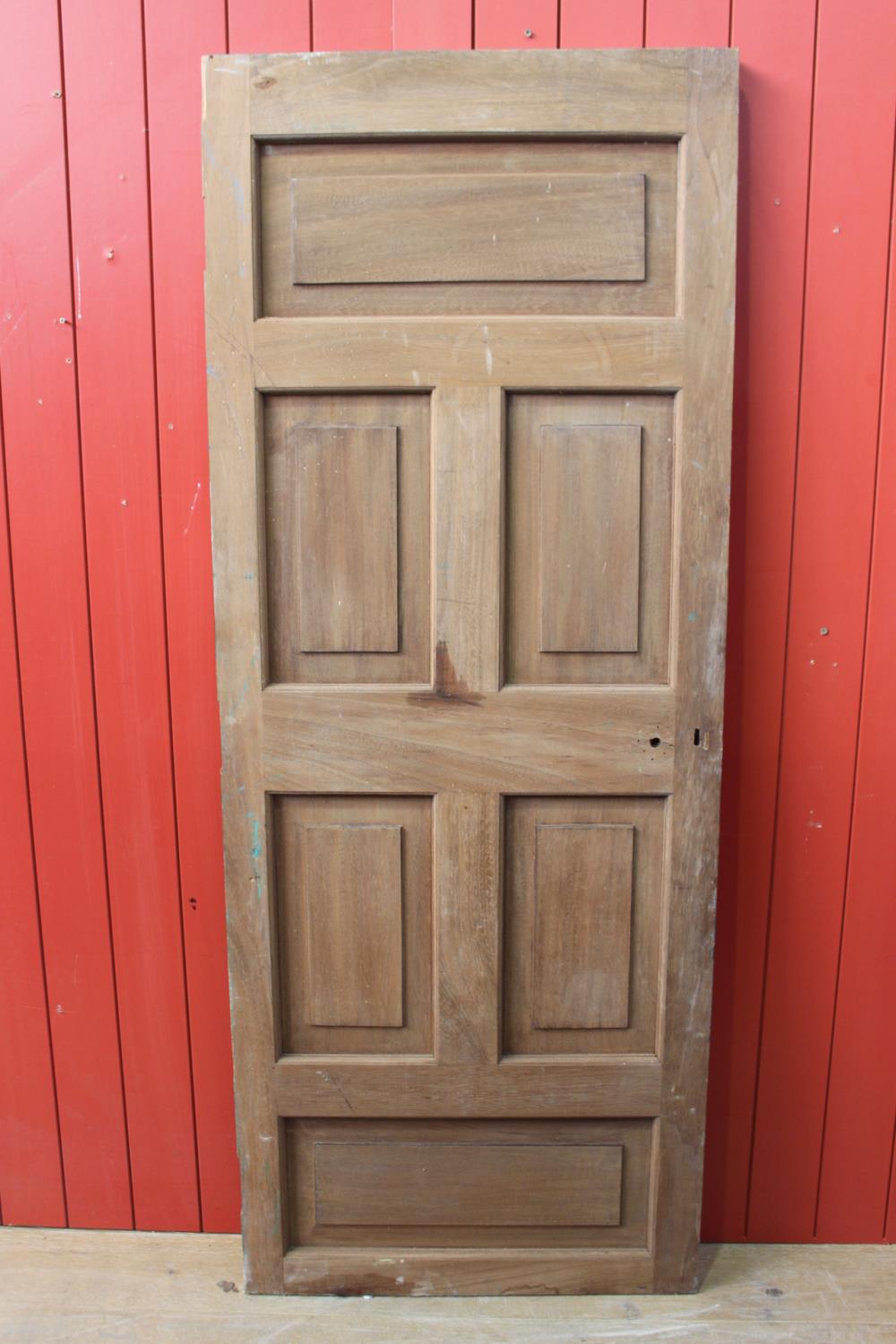 Six panelled mahogany door