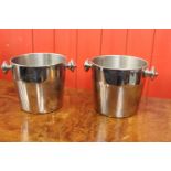 Pair of white metal champagne buckets