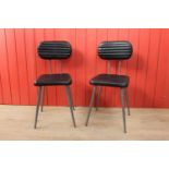 Pair of leather side chairs