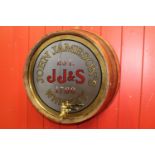 John Jameson Whiskey barrel end advertising mirror