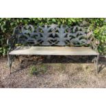 Wooden and cast iron garden bench