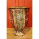 Glazed terracotta urn