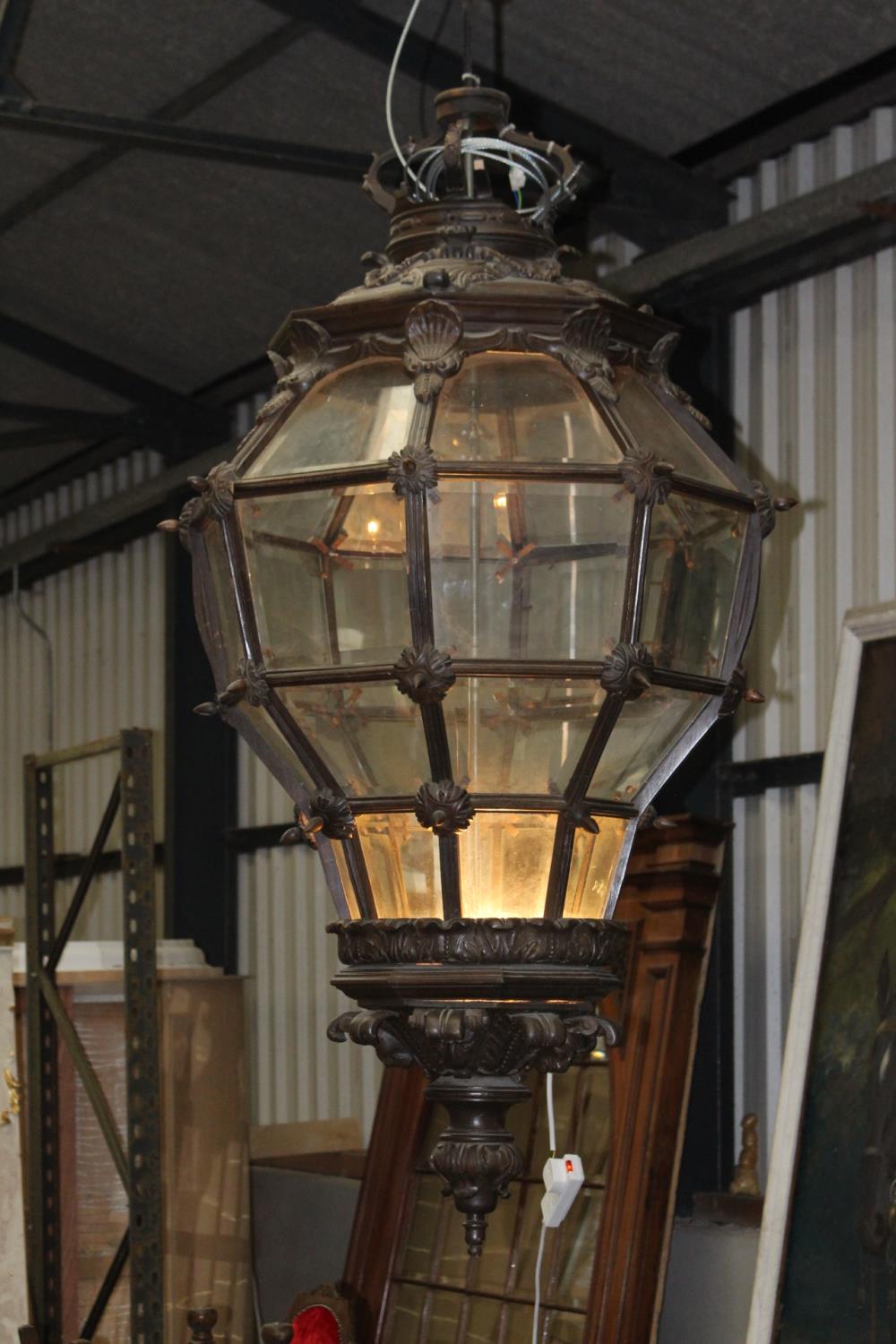 Walnut glazed hanging lantern