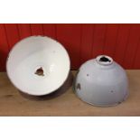 Pair of enamel Industrial style lamp shades