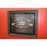 Framed DWD Whiskey advertising mirror