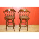 Pair of high smoker's bow stools