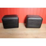 Pair of leather upholstered stools