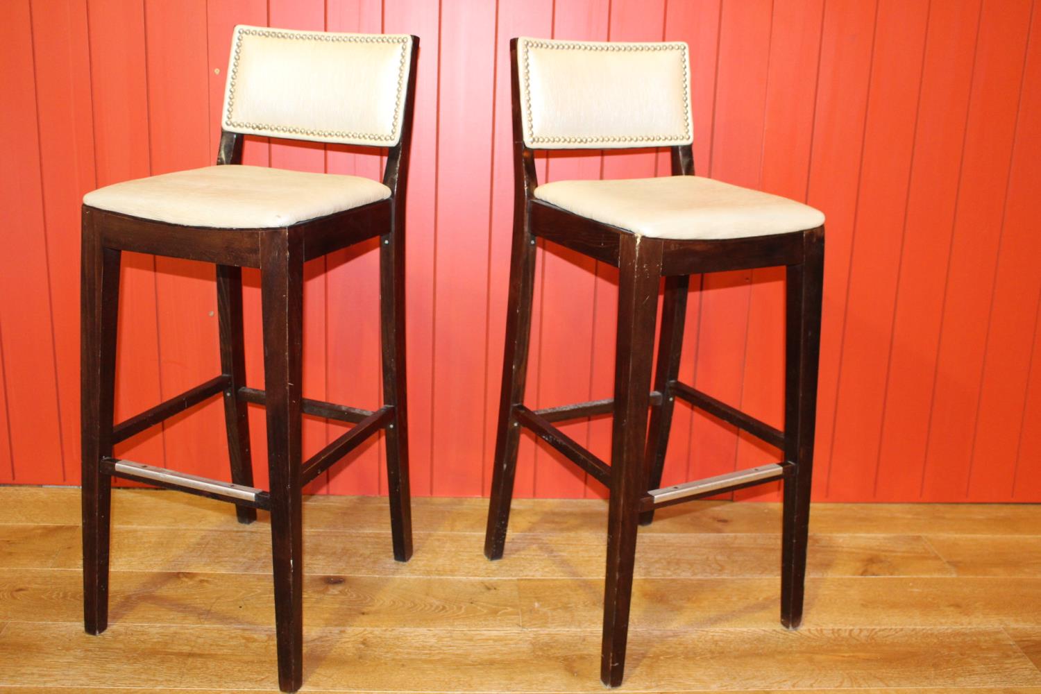 Pair of high back bar stools