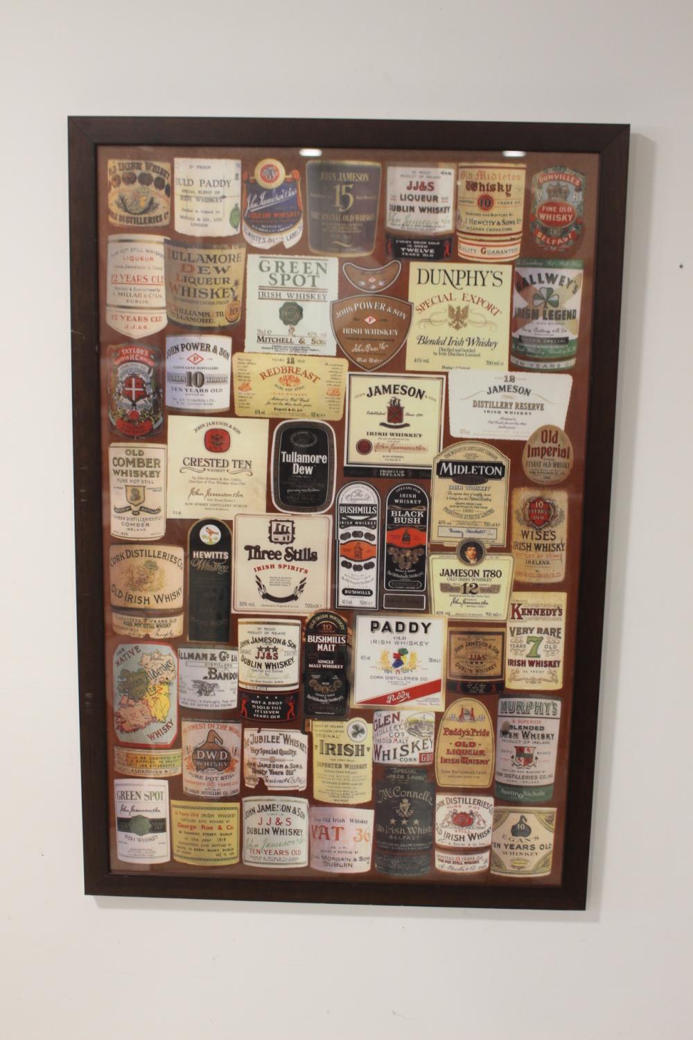 Irish Whiskey labels collage print