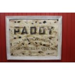Paddy whiskey advertising sign