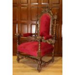 19th C. oak barley twist armchair