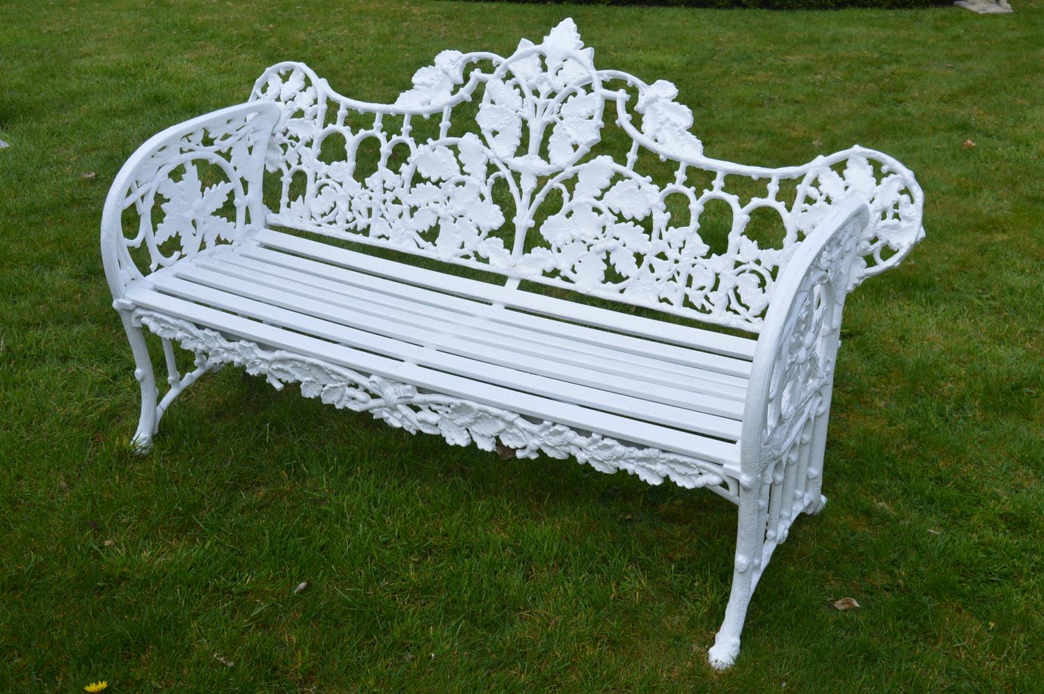 Cast iron garden bench.