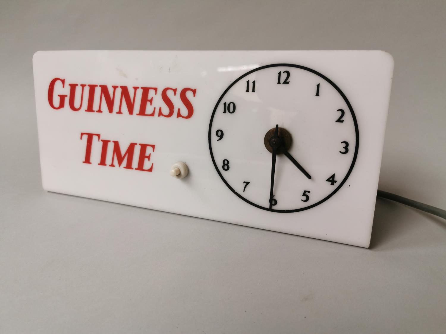 Guinness Time Perspex advertising clock.