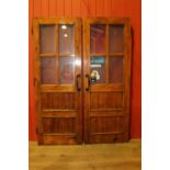 Pair of pitch pine Dublin pub doors