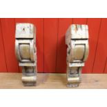 Pair of carved wooden corbels