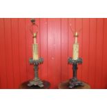 Pair of cast plaster table lamps