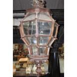 Walnut glazed hanging lantern