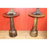 Pair of aluminium lamp tables