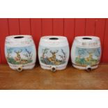 Set of three 19th C. ceramic dispensers