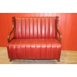 Leather upholstered sofa