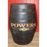 Wooden Metal bound whiskey barrel