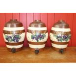 Three 19th C. 5 gallon earthenware dispensers