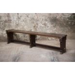 19th C. pitch pine bench.