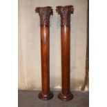 19th C. mahogany pillars