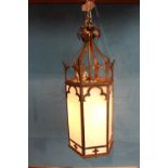 Wrought iron hanging lantern