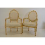Pair of French arm chairs.